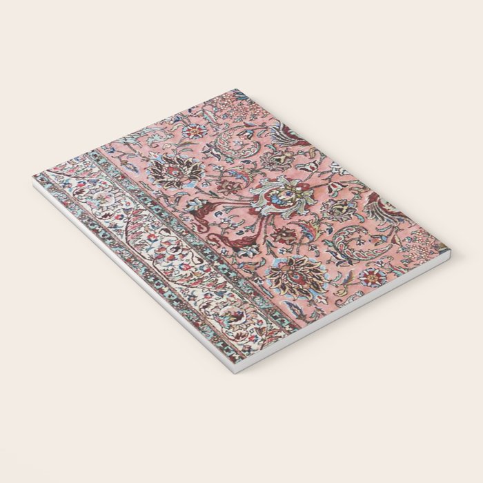 Pink Blue Burgundy Antique Tabriz Rug Print Notebook Gallery Image 3