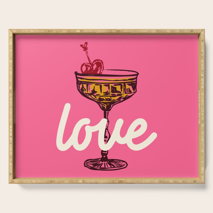 Love Cocktail Illustration Serving Tray Gallery Image 1