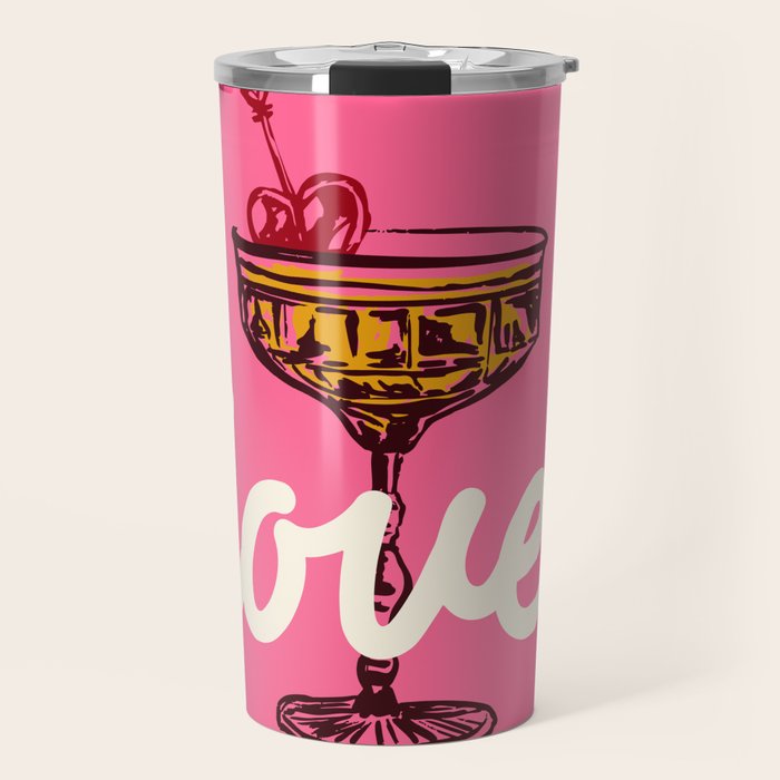 Love Cocktail Illustration Travel Mug Gallery Image 1