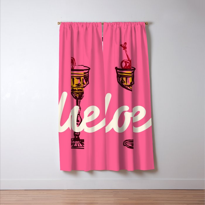 Love Cocktail Illustration Window Curtain Gallery Image 3