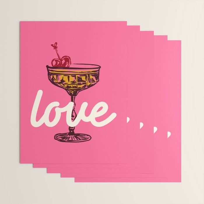 Love Cocktail Illustration Wrapping Paper Gallery Image 3