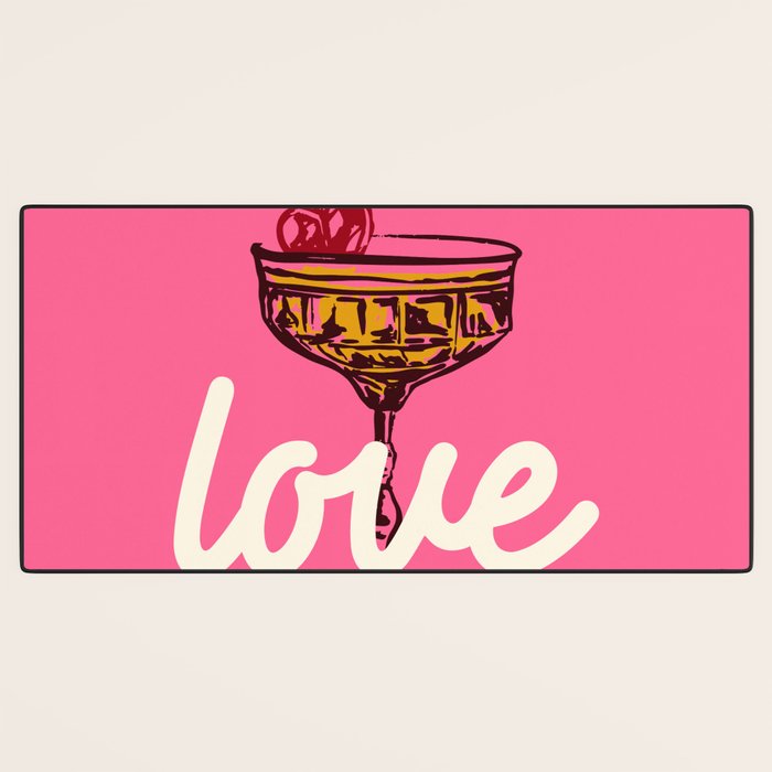 Love Cocktail Illustration Desk Mat Gallery Image 3