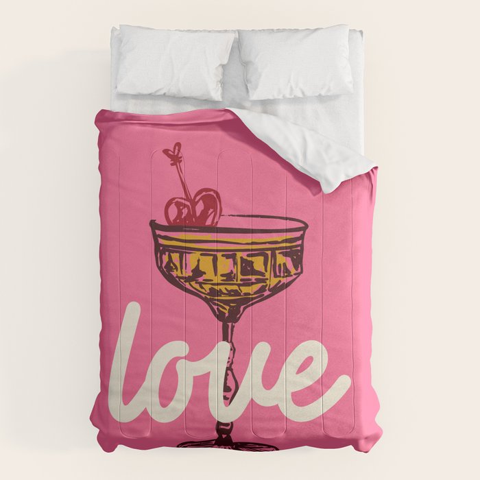 Love Cocktail Illustration Comforter Gallery Image 6