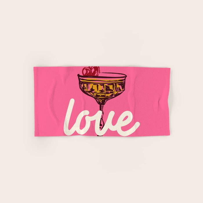 Love Cocktail Illustration Bath Towel Gallery Image 1