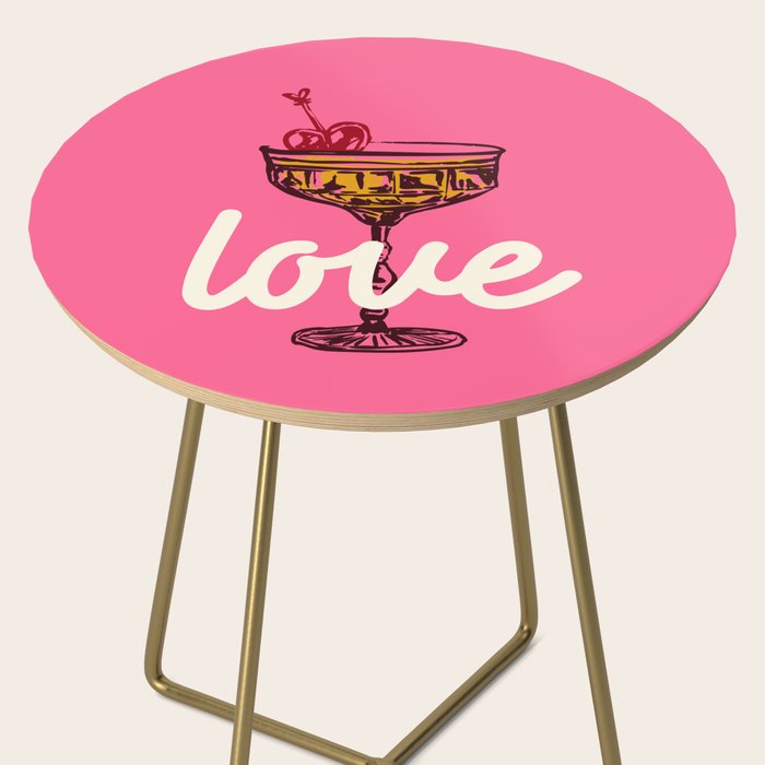 Love Cocktail Illustration Side Table Gallery Image 2