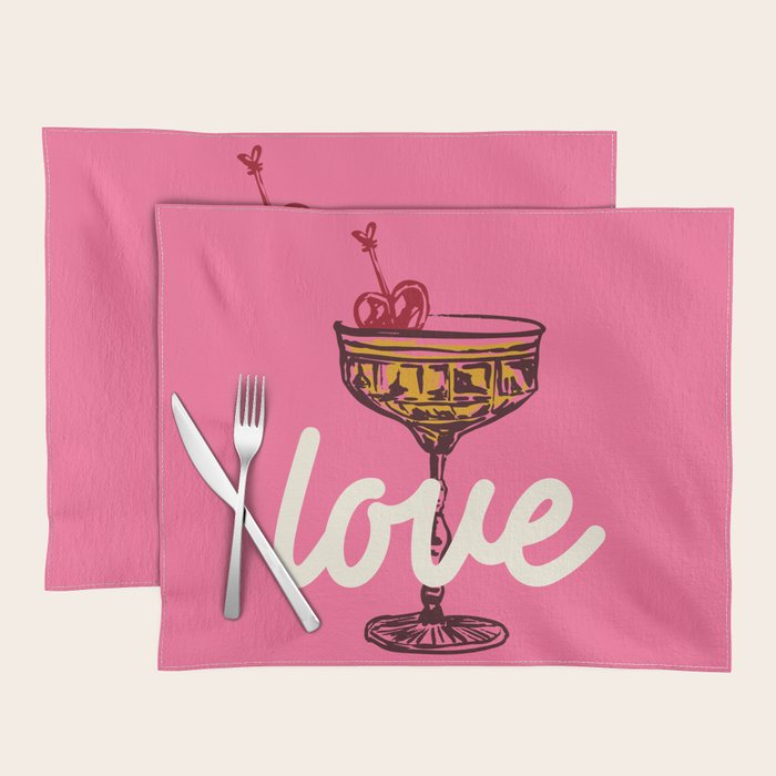 Love Cocktail Illustration Placemat Gallery Image 1