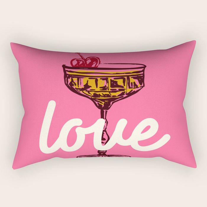 Love Cocktail Illustration Rectangular Pillow Gallery Image 2