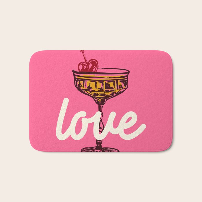 Love Cocktail Illustration Bath Mat Gallery Image 1