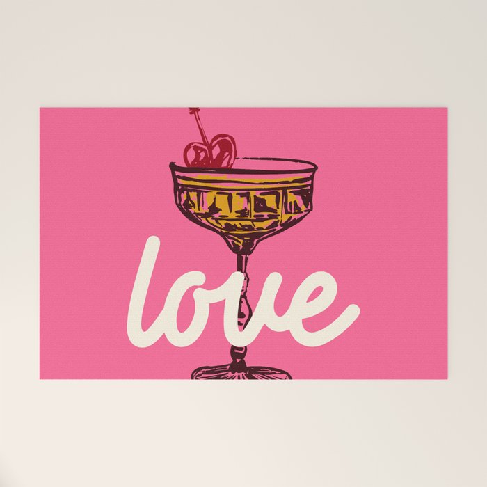 Love Cocktail Illustration Welcome Mat Gallery Image 1