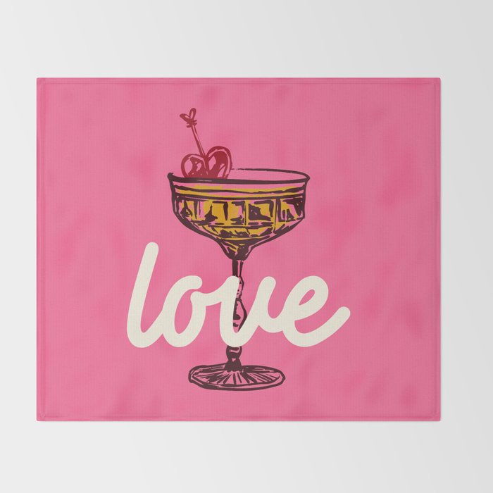 Love Cocktail Illustration Throw Blanket Gallery Image 2