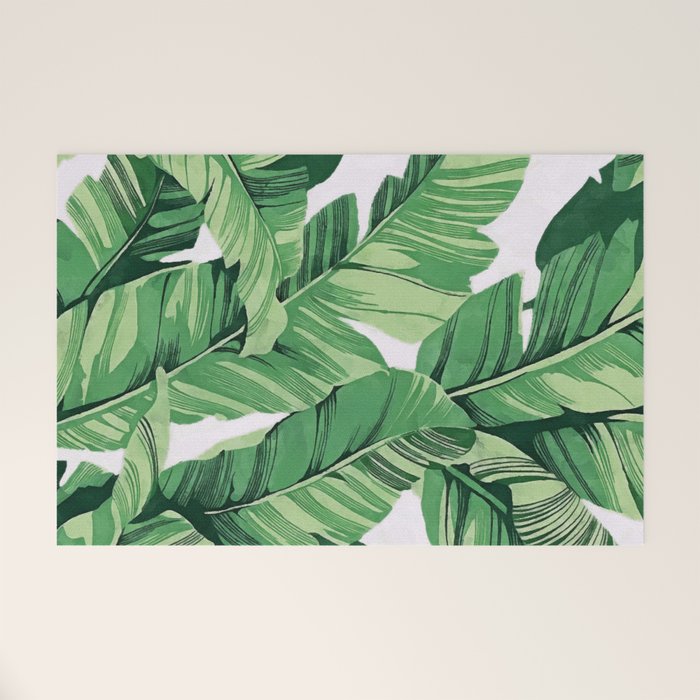 Tropical banana leaves V Welcome Mat Gallery Image 1