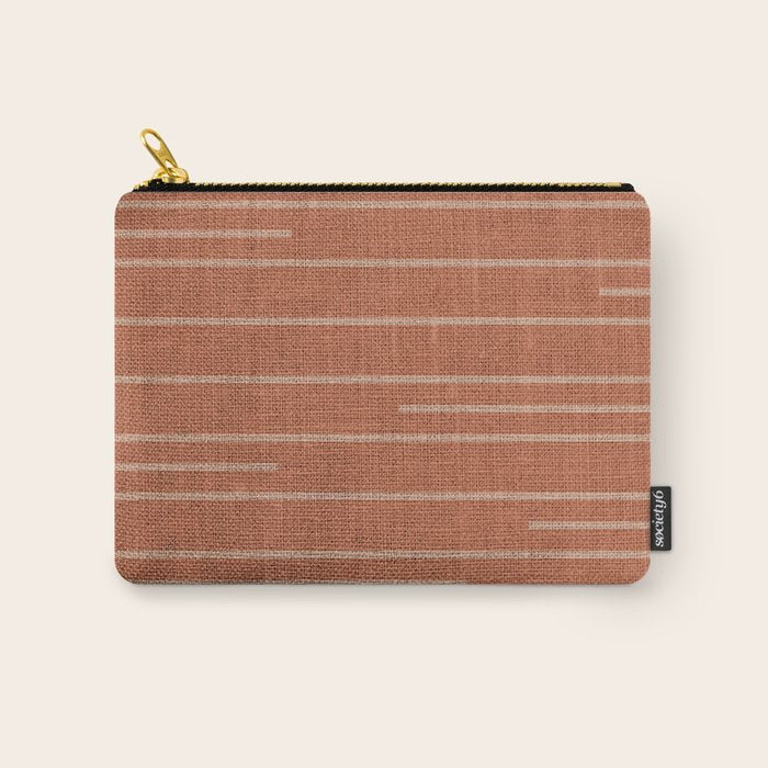 Geometric Art, Colorful Stripes, Terracotta Carry All Pouch Gallery Image 1