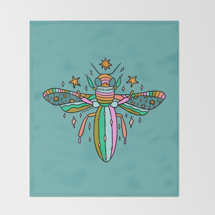 Capricorn Bee Throw Blanket Gallery Image 2