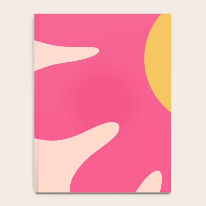Happy Flower 60s Retro Vibe Hot Pink Orange Yellow Blush Notebook Gallery Image 4