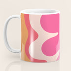 Happy Flower 60s Retro Vibe Hot Pink Orange Yellow Blush Coffee Mug Gallery Image 3