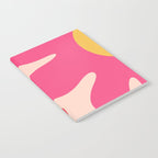 Happy Flower 60s Retro Vibe Hot Pink Orange Yellow Blush Notebook Gallery Image 2
