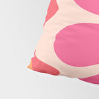Happy Flower 60s Retro Vibe Hot Pink Orange Yellow Blush Pillow Sham Gallery Image 4