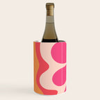 Happy Flower 60s Retro Vibe Hot Pink Orange Yellow Blush Wine Chiller Gallery Image 2