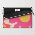 Happy Flower 60s Retro Vibe Hot Pink Orange Yellow Blush Laptop Sleeve Gallery Image 2