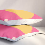 Happy Flower 60s Retro Vibe Hot Pink Orange Yellow Blush Pillow Sham Gallery Image 3