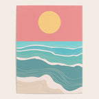 Crashing wave on sunny bay Poster Gallery Image 4