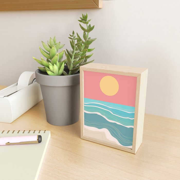 Crashing wave on sunny bay Mini Art Print Gallery Image 2