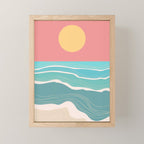 Crashing wave on sunny bay Mini Art Print Gallery Image 1