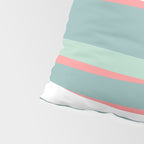 Festive, Abstract, Colorful Stripes, Coral and Teal Green Pillow Sham Gallery Image 4