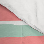 Festive, Abstract, Colorful Stripes, Coral and Teal Green Comforter Gallery Image 4