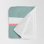 Festive, Abstract, Colorful Stripes, Coral and Teal Green Throw Blanket Gallery Image 3