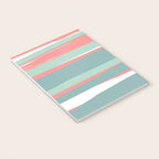 Festive, Abstract, Colorful Stripes, Coral and Teal Green Notebook Gallery Image 3