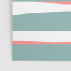 Festive, Abstract, Colorful Stripes, Coral and Teal Green Poster Gallery Image 3