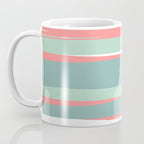 Festive, Abstract, Colorful Stripes, Coral and Teal Green Coffee Mug Gallery Image 3