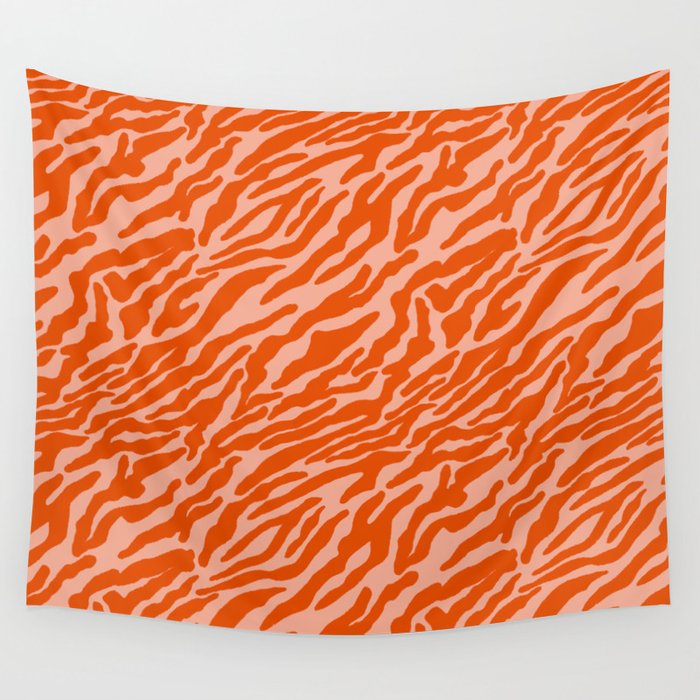 Vibrant Tiger Stripes Wall Tapestry Gallery Image 1