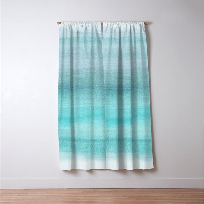 Aqua Blue Watercolor Dream #1 #painting #decor #art #society6 Window Curtain Gallery Image 3
