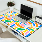 Colorful abstract brush stroke art pattern Desk Mat Gallery Image 2