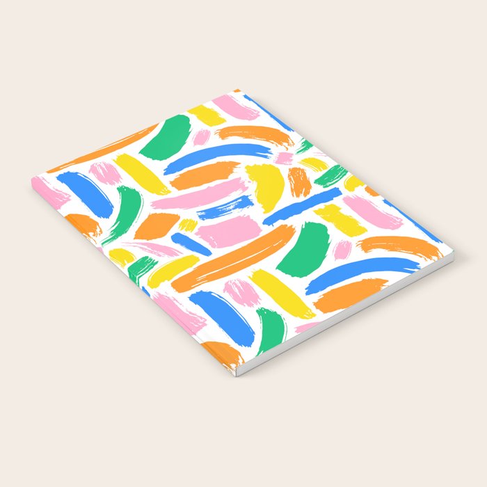 Colorful abstract brush stroke art pattern Notebook Gallery Image 1