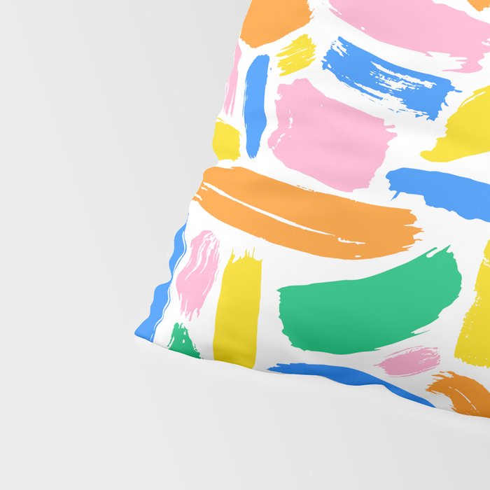 Colorful abstract brush stroke art pattern Pillow Sham Gallery Image 4