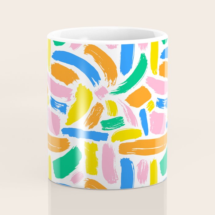 Colorful abstract brush stroke art pattern Coffee Mug Gallery Image 4