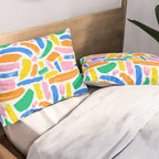 Colorful abstract brush stroke art pattern Pillow Sham Gallery Image 2