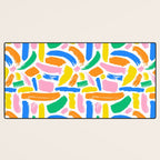 Colorful abstract brush stroke art pattern Desk Mat Gallery Image 3
