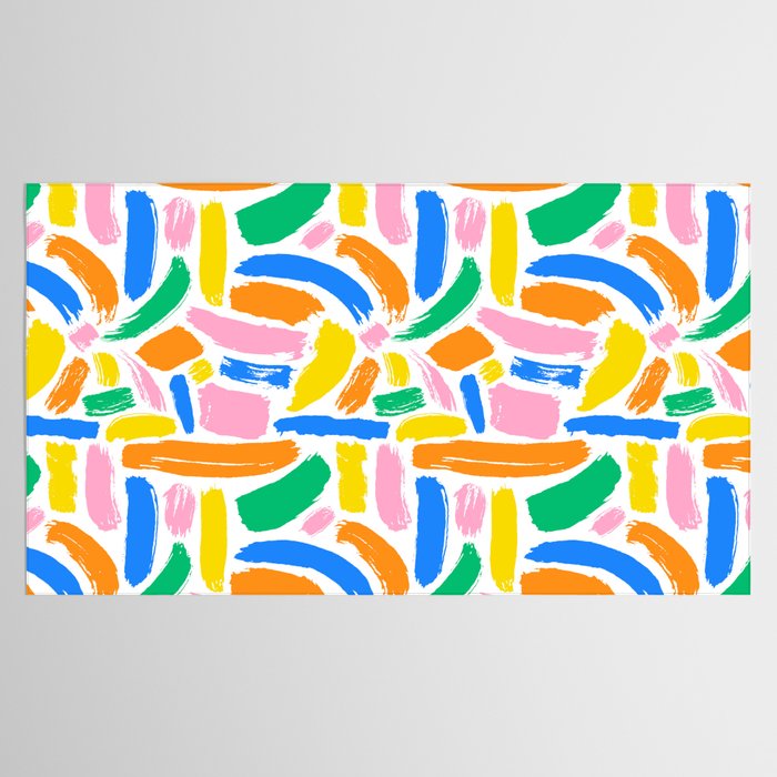 Colorful abstract brush stroke art pattern Tablecloth Gallery Image 2