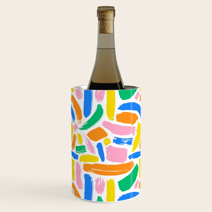 Colorful abstract brush stroke art pattern Wine Chiller Gallery Image 2