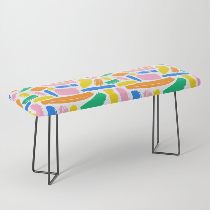 Colorful abstract brush stroke art pattern Bench Gallery Image 1