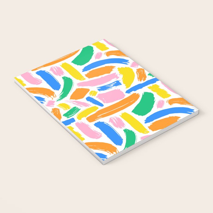 Colorful abstract brush stroke art pattern Notebook Gallery Image 3