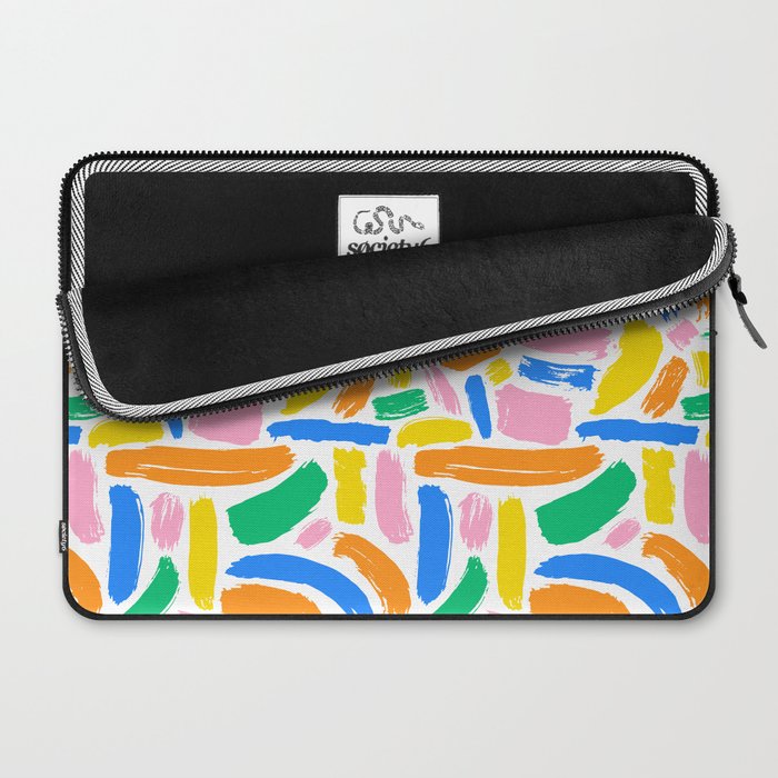 Colorful abstract brush stroke art pattern Laptop Sleeve Gallery Image 2