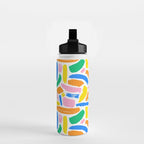 Colorful abstract brush stroke art pattern Water Bottle Gallery Image 2