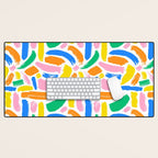 Colorful abstract brush stroke art pattern Desk Mat Gallery Image 1