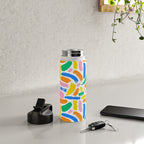 Colorful abstract brush stroke art pattern Water Bottle Gallery Image 4