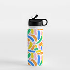 Colorful abstract brush stroke art pattern Water Bottle Gallery Image 1